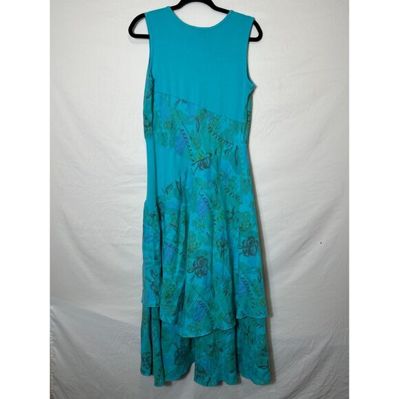 Color Me Cotton Women's Sleeveless Maxi Dress Tiered Skirt 100% Linen Size M - Picture 5 of 8